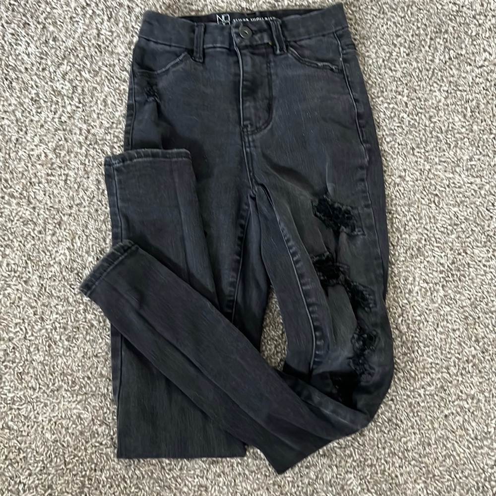 black jeans ripped